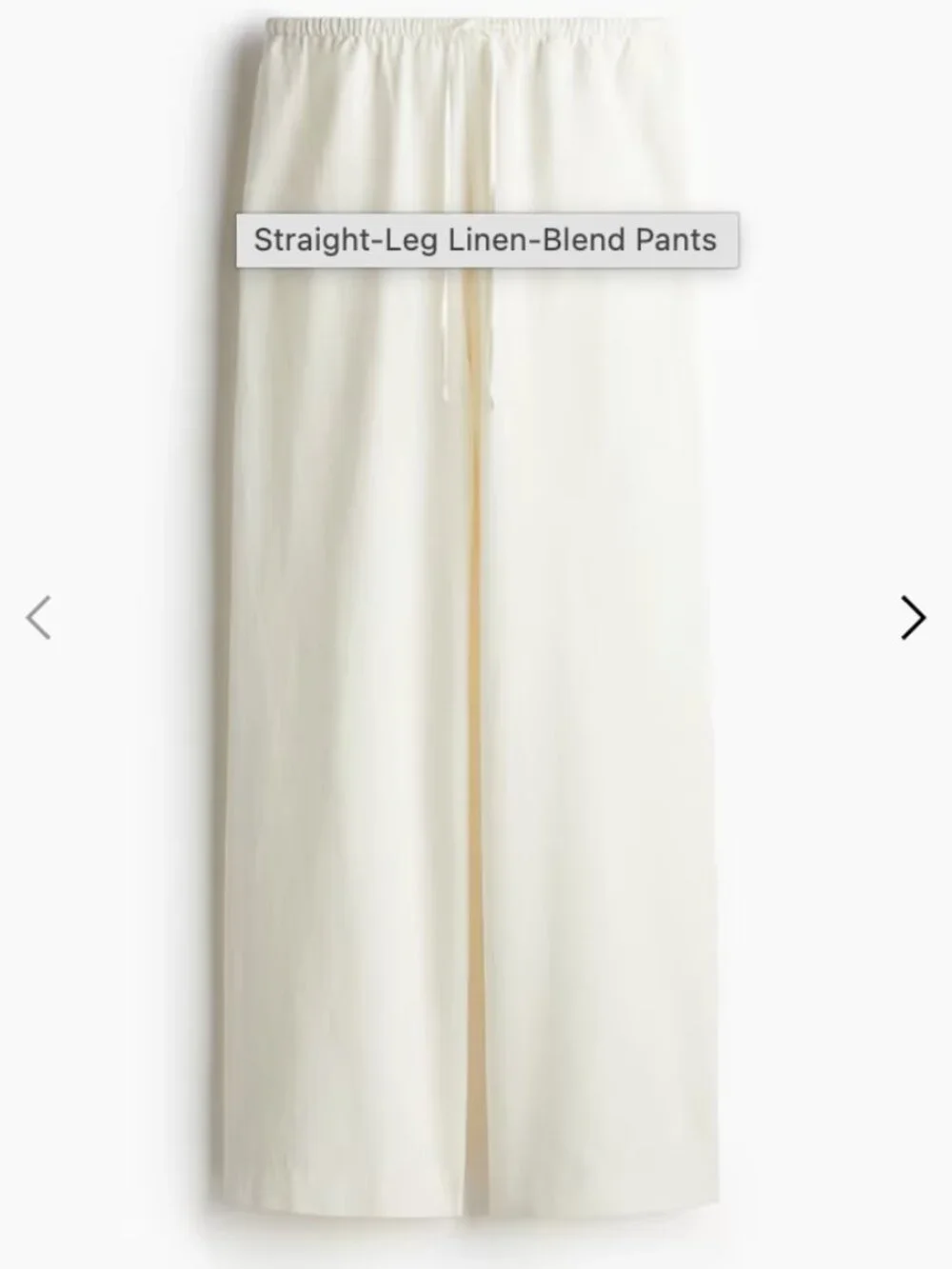 H&M White Linen Blend Pant Size S